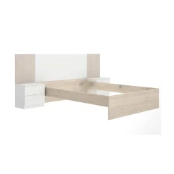 Letto alla francese elegante bianco opaco 144x204cm - Moira