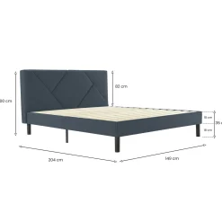 Letto alla francese Ikelos, 140x190 cm, Blu