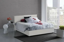 Letto alla francese imbottito bianco 155x205cm - Africa