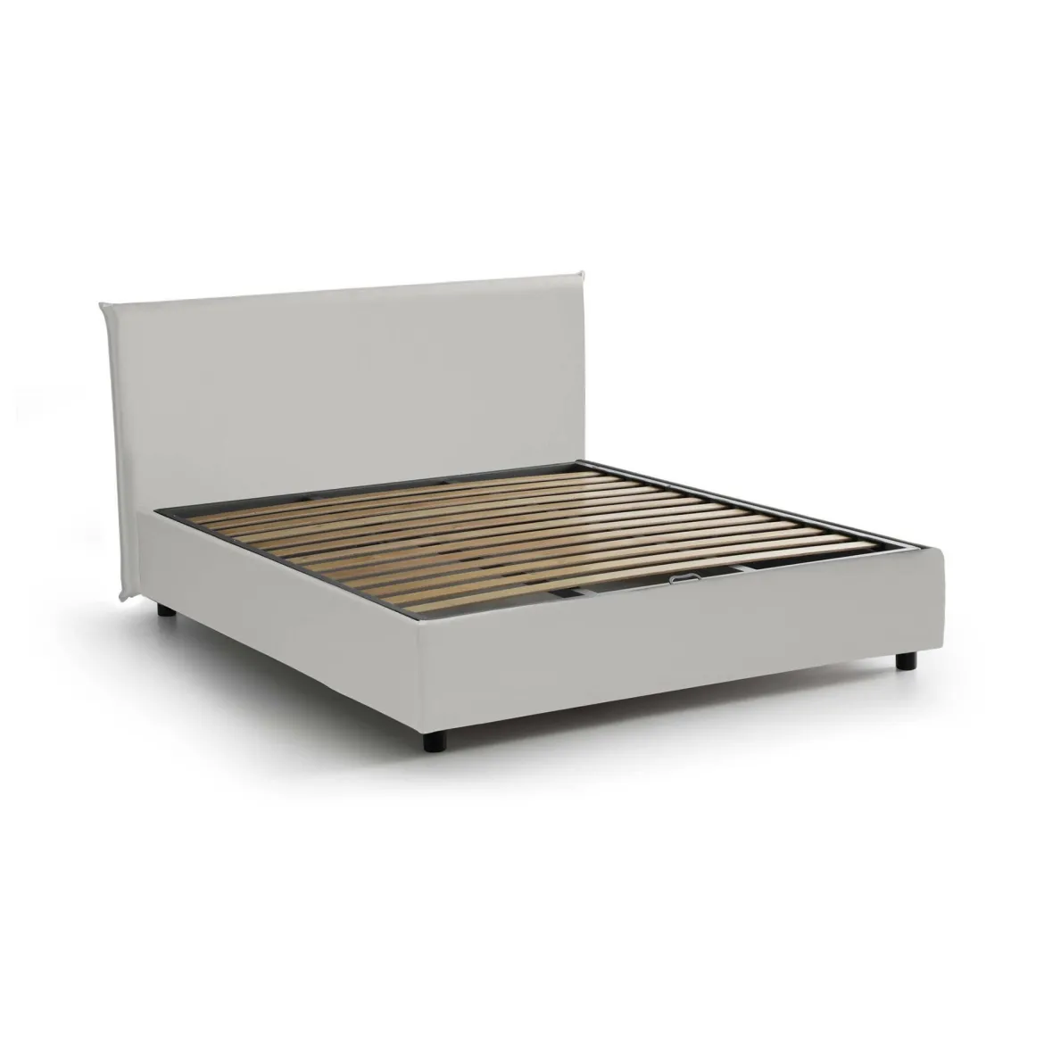 Letto alla francese imbottito bianco 155x205cm - Africa