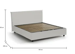 Letto alla francese imbottito bianco 155x205cm - Africa
