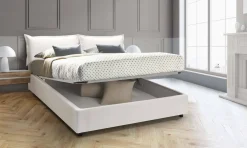 Letto alla francese in legno bianco 155x205cm - Arzillo