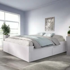 Letto alla francese in legno blu 155x215cm - Annica