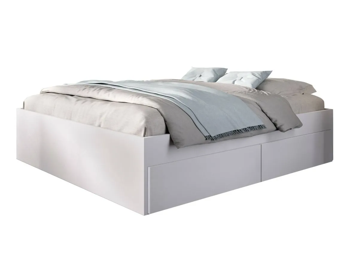 Letto alla francese in legno blu 155x215cm - Annica