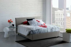 Letto alla francese in legno grigio 155x215cm - Alvacus