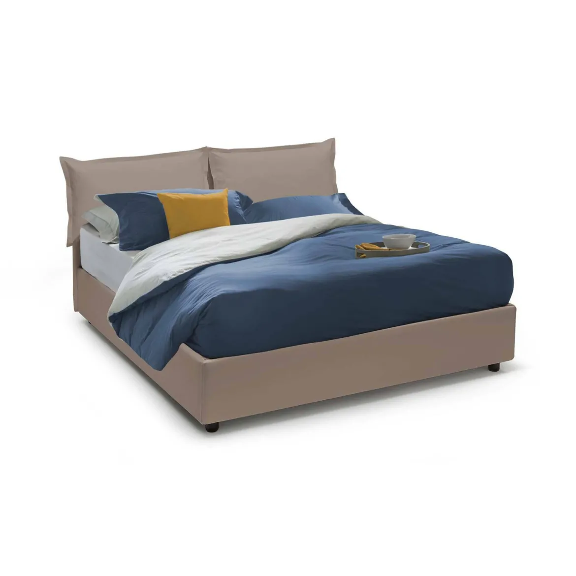 Letto alla francese in legno tortora 155x205cm - Amelh