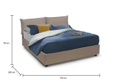 Letto alla francese in legno tortora 155x205cm - Amelh