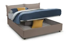 Letto alla francese in legno tortora 155x205cm - Amelh