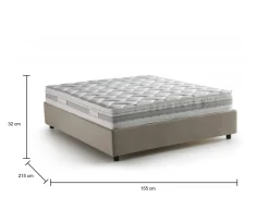 Letto alla francese in legno tortora 155x215cm - Alaksir