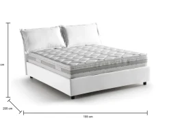 Letto alla francese in tessuto bianco 155x205cm - Arden