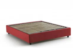 Letto alla francese in tessuto rosso 155x205cm - Attilino