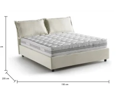 Letto alla francese materasso incluso beige 155x205cm - Arden