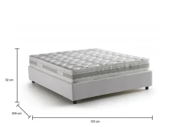 Letto alla francese materasso incluso bianco 155x205cm - Akemi