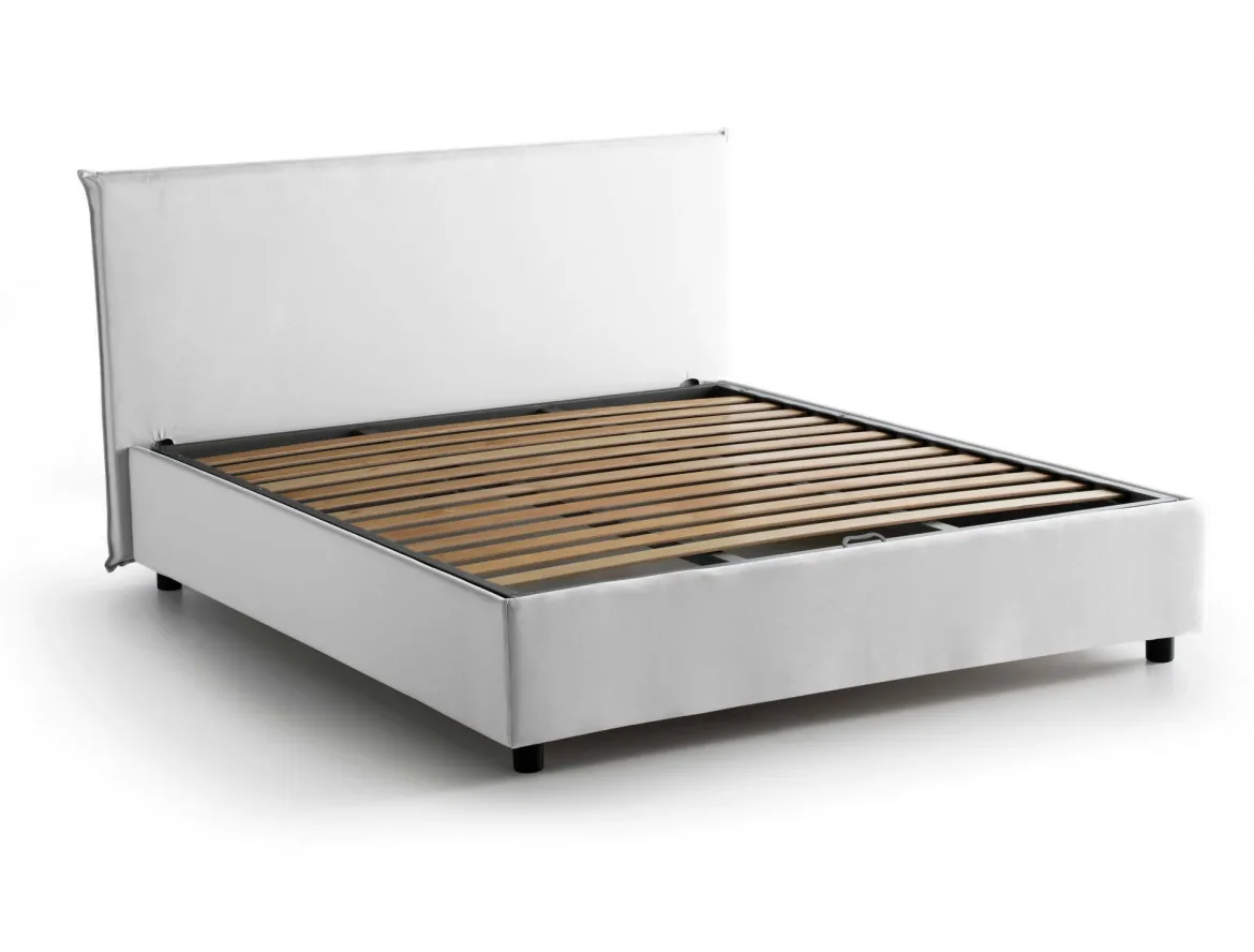 Letto alla francese materasso incluso bianco 155x215cm - Aros