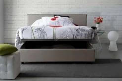 Letto alla francese materasso incluso tortora 155x205cm - Alion