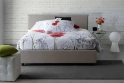 Letto alla francese materasso incluso tortora 155x205cm - Alion