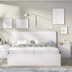 Letto alla francese moderno bianco 195x246cm - Ulika