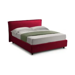 Letto Alla Francese Rosso Materasso Incluso Sfoderabile, Contenitore Made in Italy - Brienza