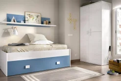 Letto bambini 195x97cm bianco e blu - Aikiko