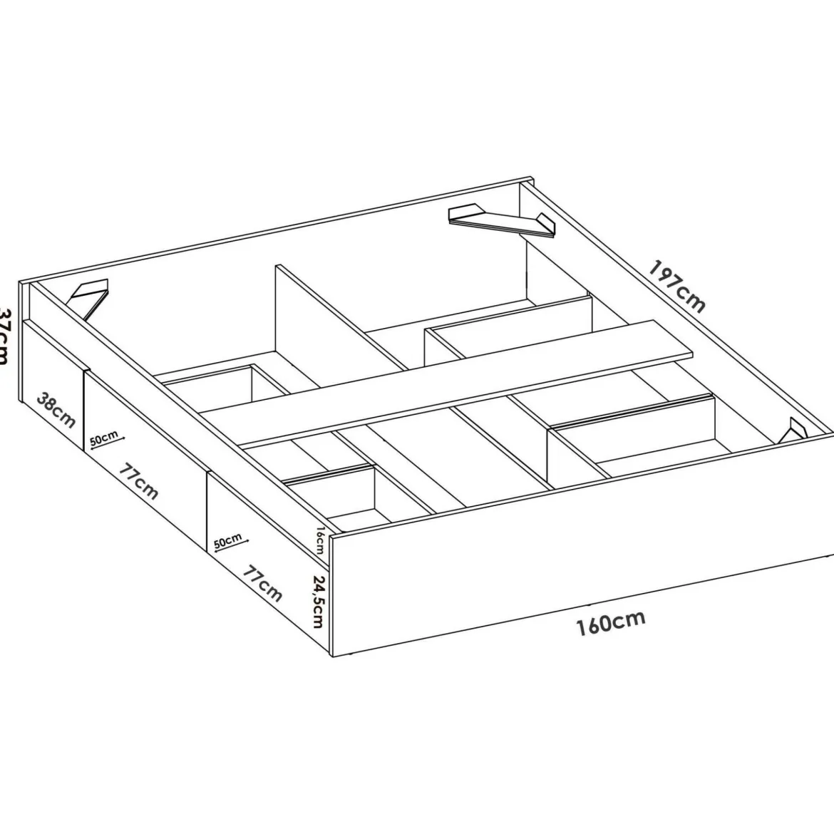 Letto bambini 195x97cm bianco e blu - Aikiko