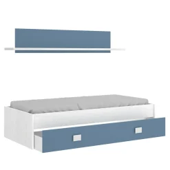 Letto bambini 195x97cm bianco e blu - Aikiko