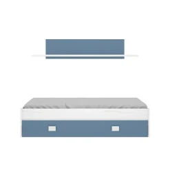 Letto bambini 195x97cm bianco e blu - Aikiko