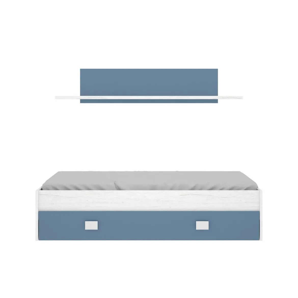 Letto bambini 195x97cm bianco e blu - Aikiko