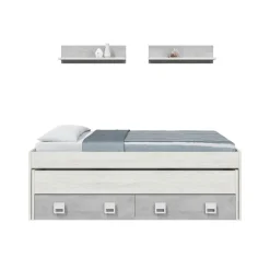 Letto bambini 199x96cm bianco e cemento - Balzola
