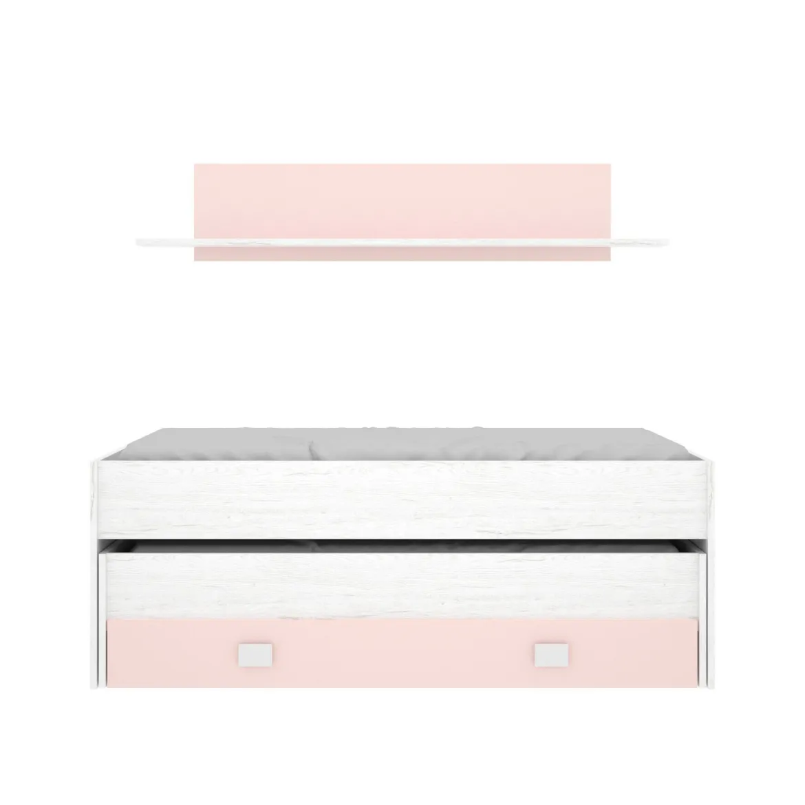 Letto bambini 200x99cm bianco e rosa - Arod