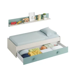 Letto bambini 201x98cm bianco e verde acqua - Aqua
