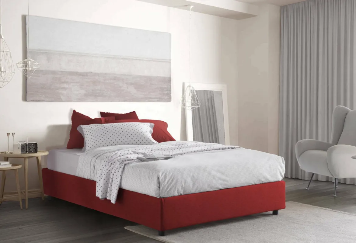 Letto francese chic rosso 155x215cm - Alaksir