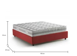 Letto francese chic rosso 155x215cm - Alaksir