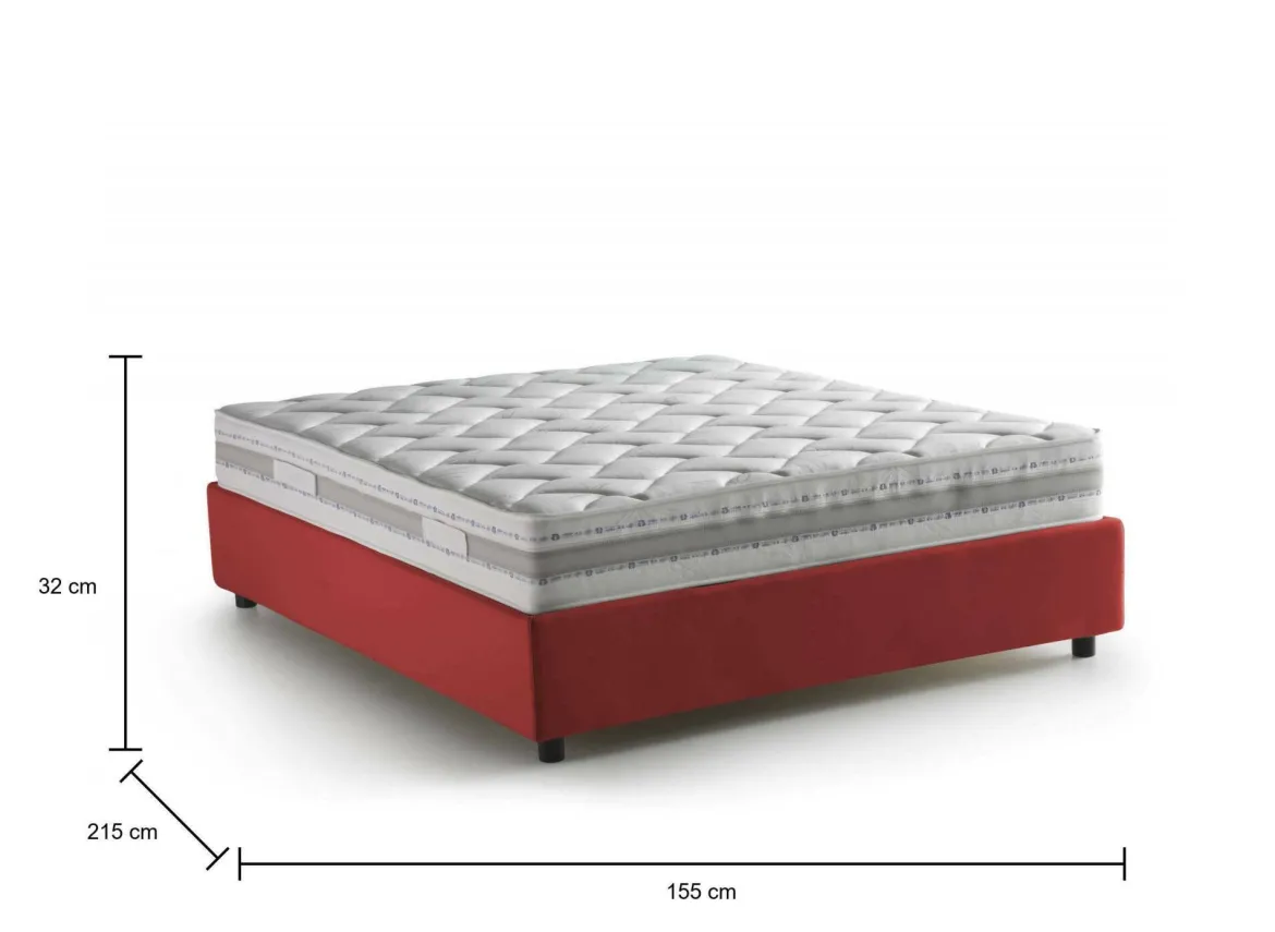 Letto francese chic rosso 155x215cm - Alaksir