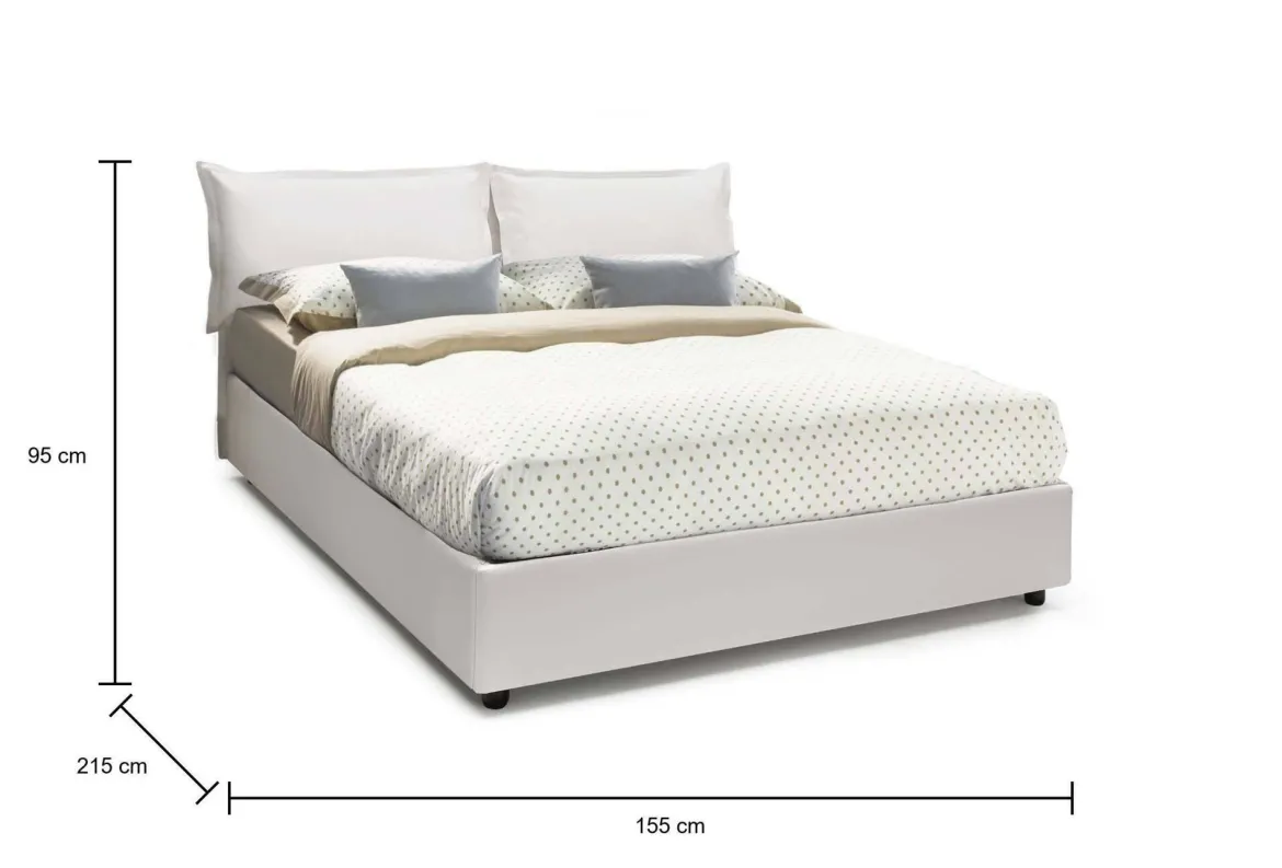 Letto francese classico bianco 155x215cm - Arry