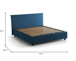 Letto francese contenitore blu 155x205cm - Angelic