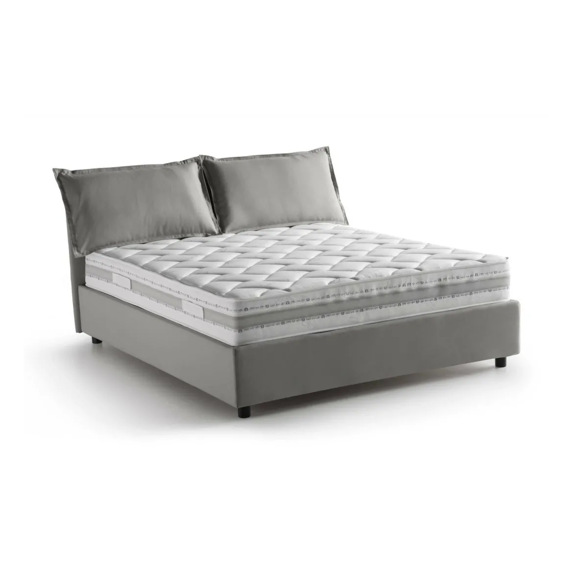Letto francese contenitore grigio 155x205cm - Arden