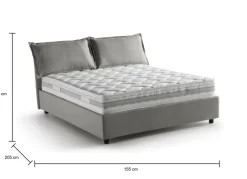 Letto francese contenitore grigio 155x205cm - Arden
