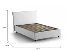 Letto francese design bianco 155x205cm - Angelic