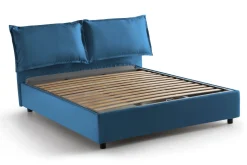 Letto francese imbottito blu 155x215cm - Aros