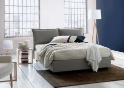 Letto francese imbottito grigio 155x205cm - Askari