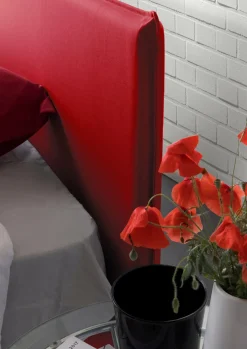 Letto francese imbottito rosso 155x205cm - Alion