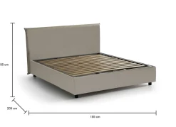 Letto francese in ecopelle tortora 155x205cm - Africa