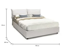 Letto francese in legno bianco 155x205cm - Amelh