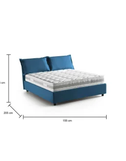 Letto francese in legno blu 155x205cm - Arden