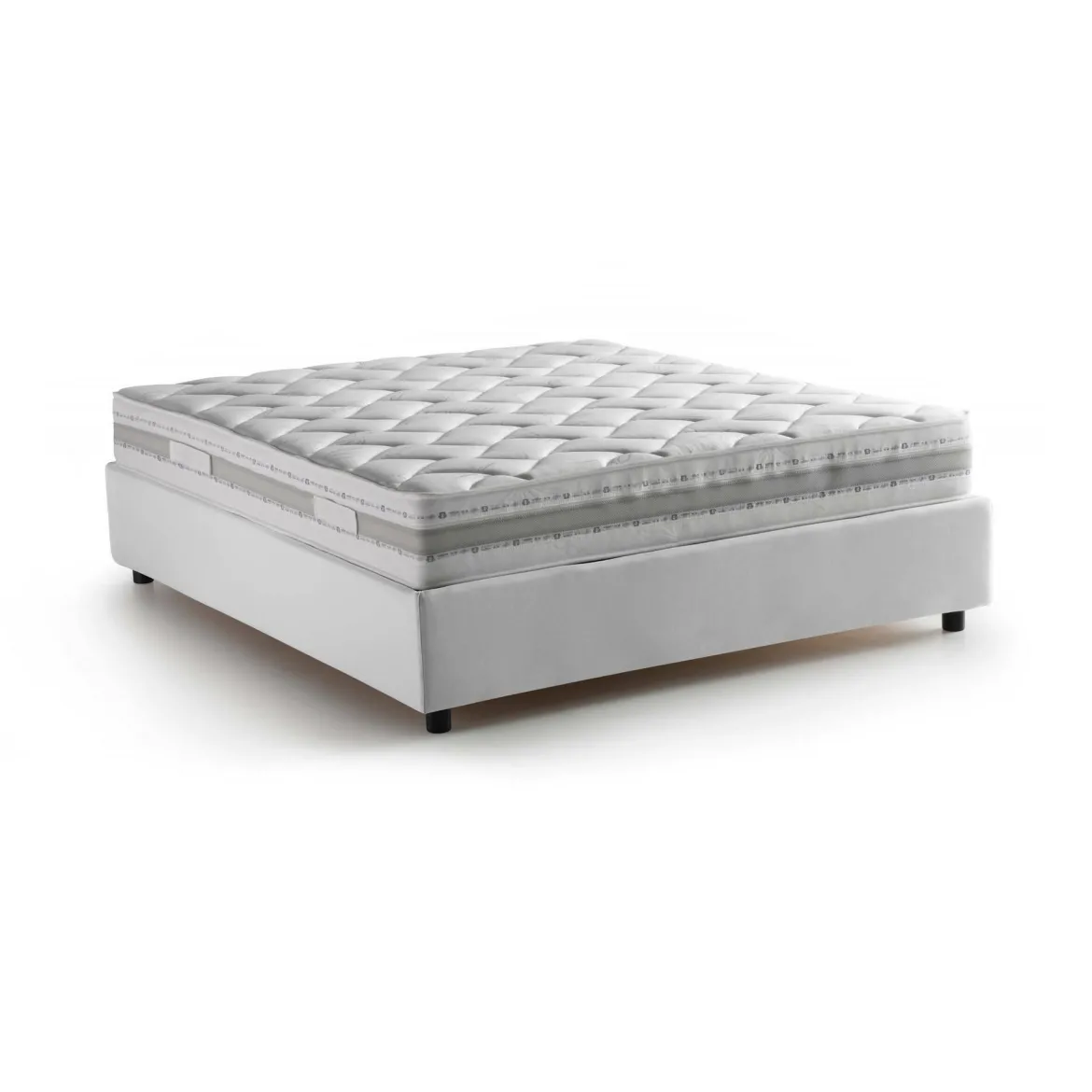 Letto francese in tessuto bianco 155x205cm - Arto