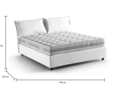 Letto francese lavabile bianco 155x215cm - Annica