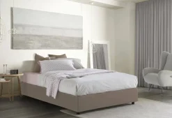 Letto francese minimal tortora 155x215cm - Arvic