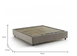 Letto francese minimal tortora 155x215cm - Arvic