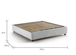 Letto francese moderno bianco 155x205cm - Attilino