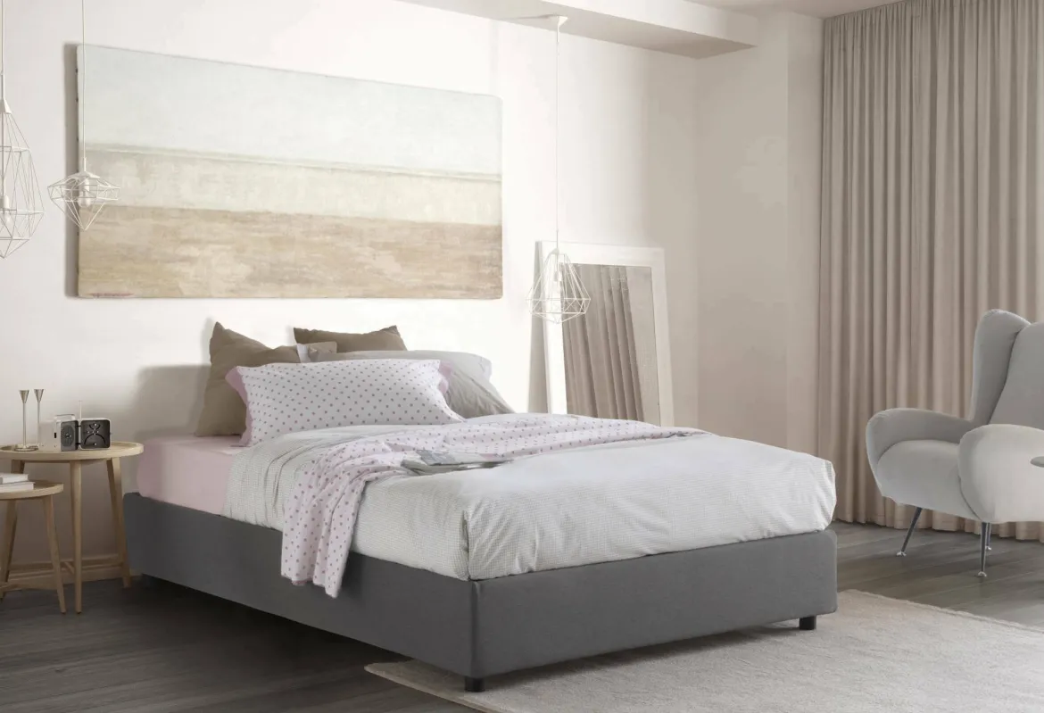 Letto francese per ospiti grigio 155x205cm - Attilino